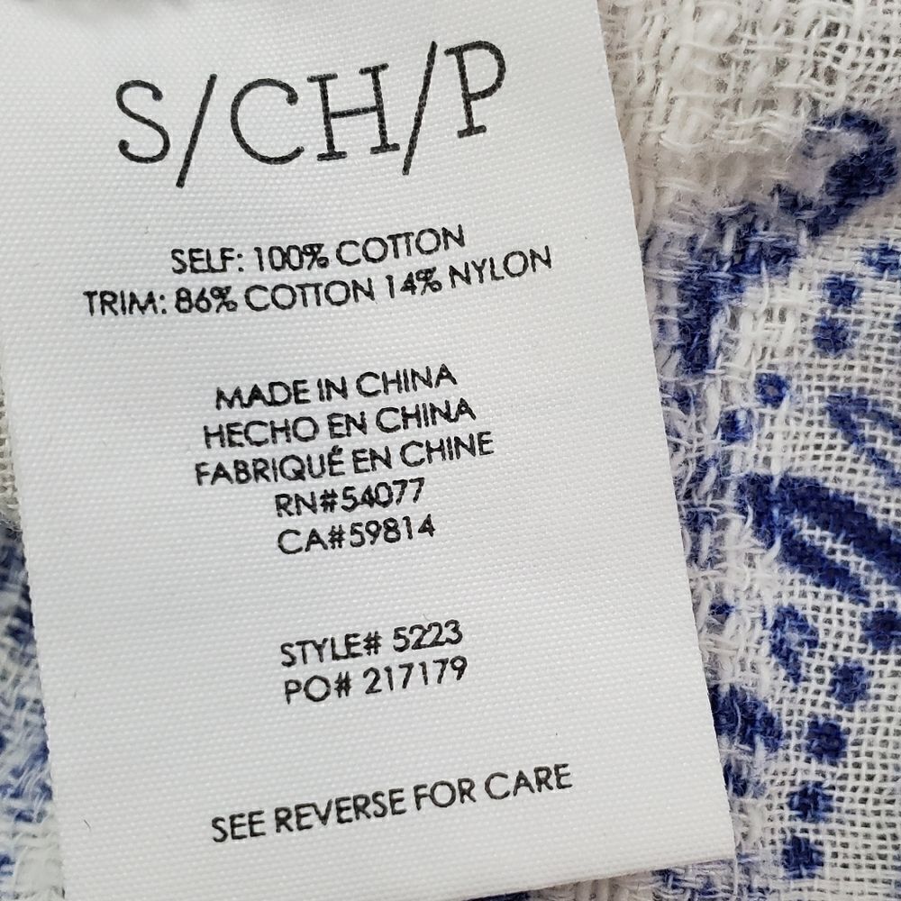 Cabi White & Blue Wrap Top 5223 - Picture 6 of 7
